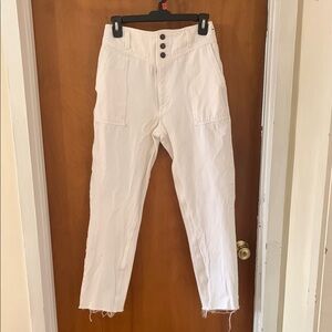 Abercrombie White Mom Jean